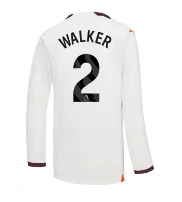 Manchester City Kyle Walker #2 Koszulka Wyjazdowych 2023-24 Długi Rękaw
